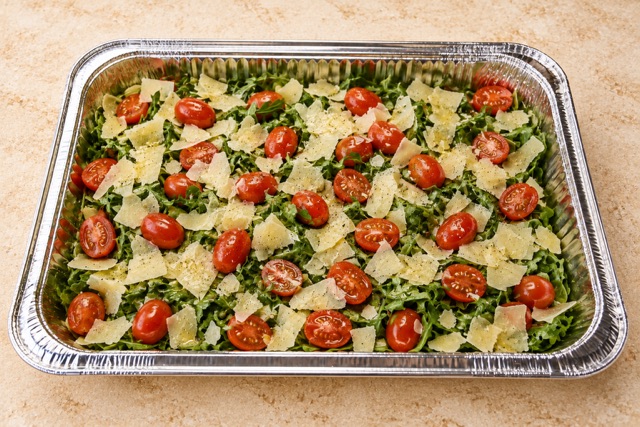 Arugula served in a party tray